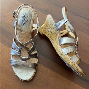 Gold Wedge Sandals